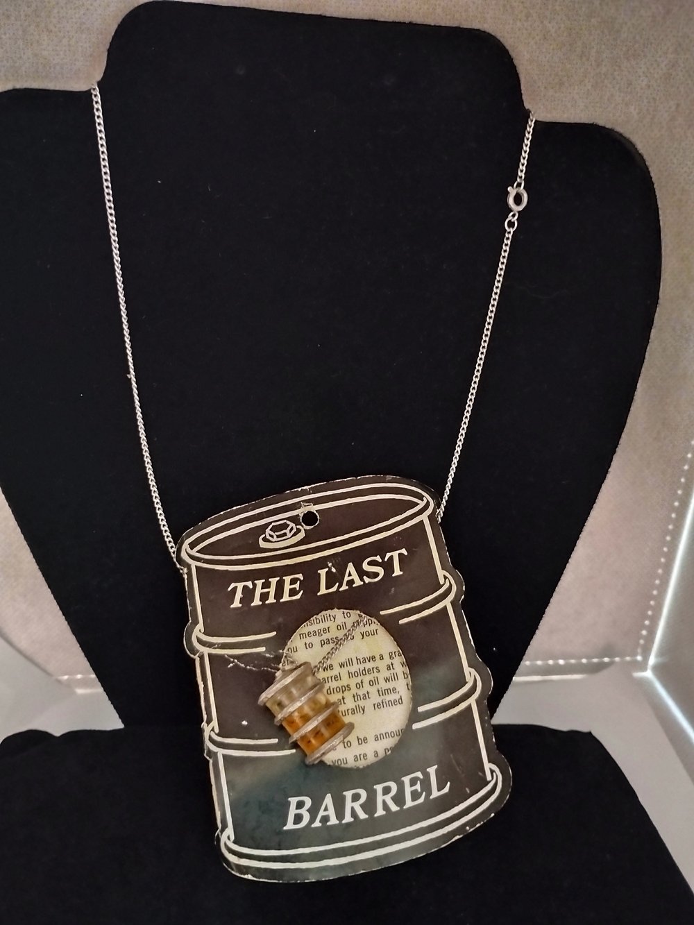 The Last Barrel Pendant Necklace in Brown and Cream